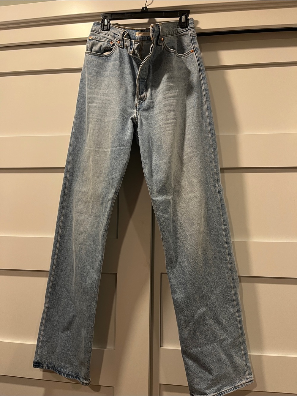 Light Wash women’s Levi’s ribcage full length Straight-Leg Jeans - Light Blue